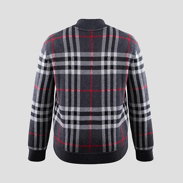 Áo Khoác Nam Burberry Morland Knitted Wool Jacket Check In Black - 8111790 Phối Màu Size S