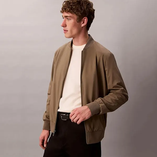 Áo Khoác Nam Calvin Klein CK Matte Bomber Jacket 40FM512 - 032 Màu Nâu Size S