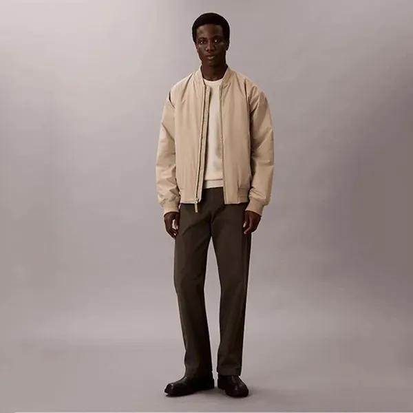 Áo Khoác Nam Calvin Klein CK Matte Classic Bomber Jacket 4LC513G - 200 Màu Be Size XS