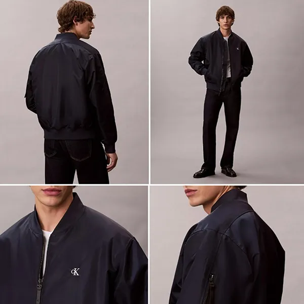 Áo Khoác Nam Calvin Klein CK Nylon Bomber Jacket 4RC526G - 410 Màu Xanh Navy Size S