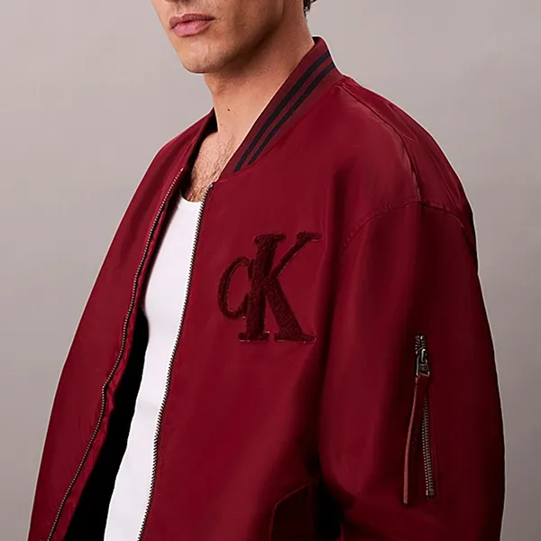 Áo Khoác Nam Calvin Klein CK Nylon Tipped Bomber Jacket 4RD524G - 601 Màu Đỏ Size M
