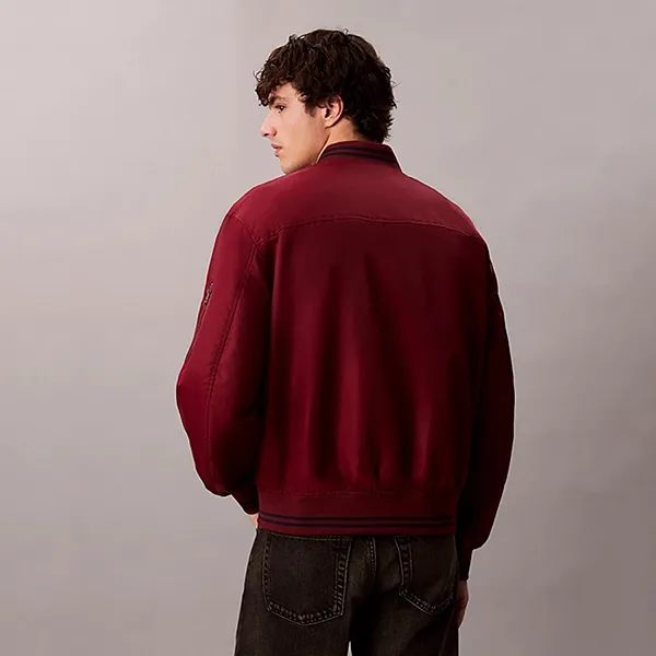 Áo Khoác Nam Calvin Klein CK Nylon Tipped Bomber Jacket 4RD524G - 601 Màu Đỏ Size M