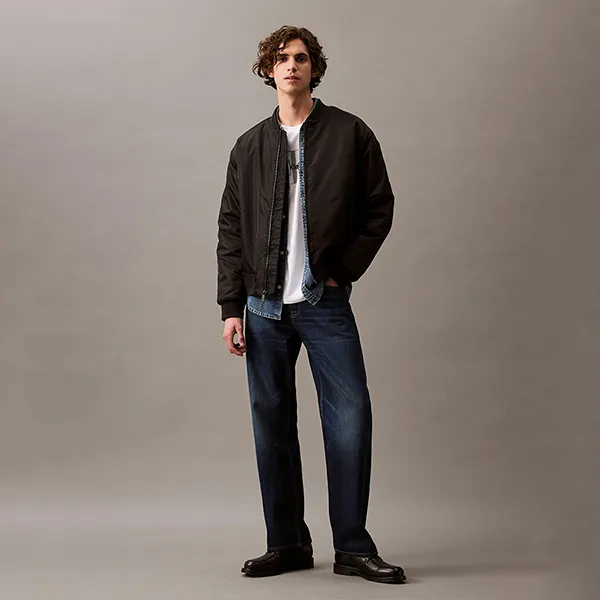 Áo Khoác Nam Calvin Klein Padded Nylon Bomber Jacket CK 40EM524 - 002 Màu Đen Size M