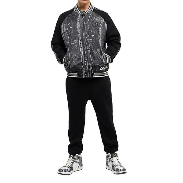 Áo Khoác Nam Carlo Colucci College Blouson Retro Vibes Jacket C8411 211 Màu Đen Xám Size S