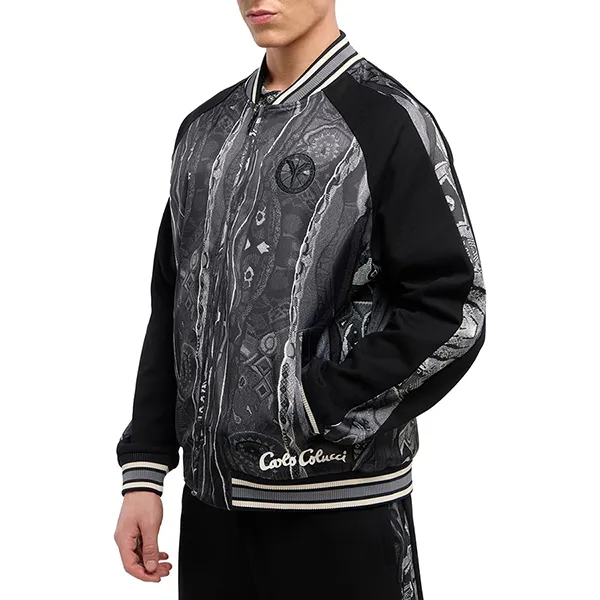 Áo Khoác Nam Carlo Colucci College Blouson Retro Vibes Jacket C8411 211 Màu Đen Xám Size S