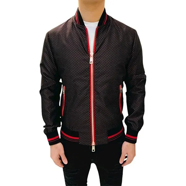 Áo Khoác Nam Dolce & Gabbana D&G Bomber G9KH6T Màu Đen - Đỏ Size 46