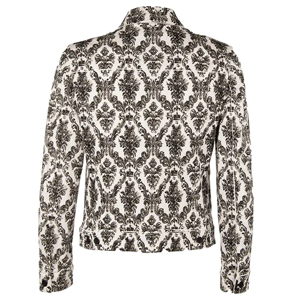 Áo Khoác Nam Dolce & Gabbana D&G Brand Logo Crown Denim Jacket White khoacdolce46-1 Phối Màu Size 50