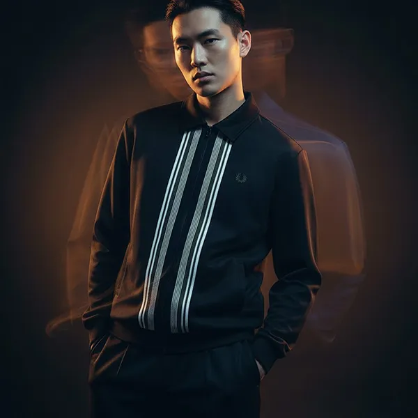 Áo Khoác Nam Fred Perry Đen Sọc Trắng 0102065048A22004 Màu Đen Size S