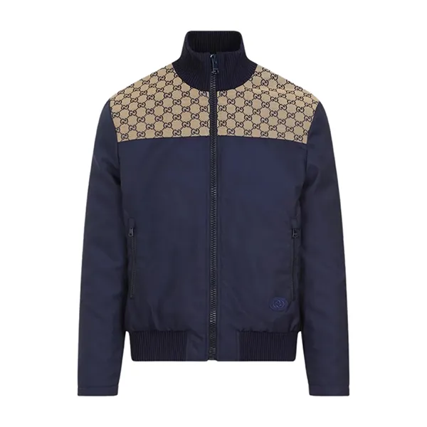 Áo Khoác Nam Gucci Caspian Blue GG Monogram Supreme Logo 770762 ZAPDX 4433 Màu Xanh Blue Size 46