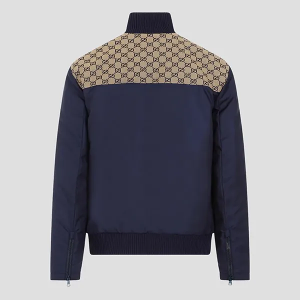 Áo Khoác Nam Gucci Caspian Blue GG Monogram Supreme Logo 770762 ZAPDX 4433 Màu Xanh Blue Size 46