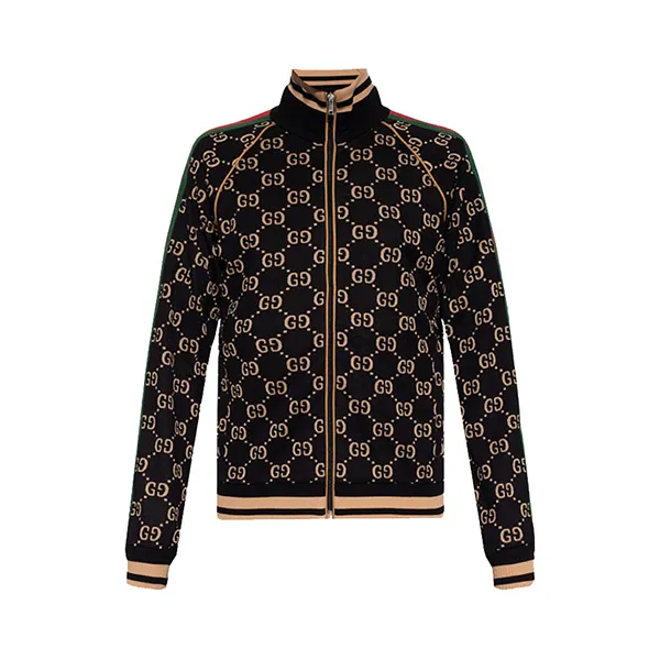 Áo Khoác Nam Gucci GG Gersey Cotton All Over Velour Track - 695955 XJEEI 1030 Phối Màu Size S