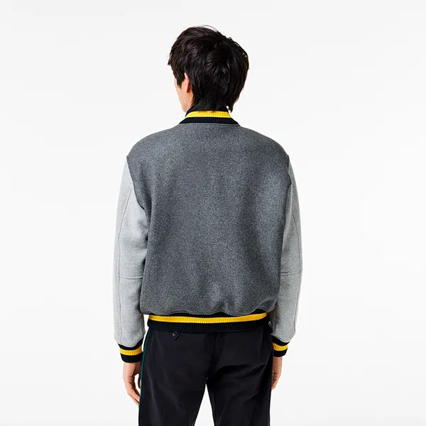 Áo Khoác Nam Lacoste Basic Varsity Jacket BH8213 53N QIV Màu Xám Size 48