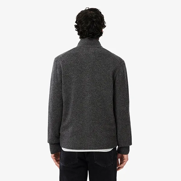 Áo Khoác Nam Lacoste Men's Wool Zip-Up Sweater AH5181-031 Grey Màu Xám Size 5