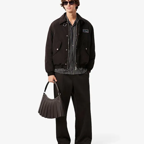 Áo Khoác Nam Lacoste Water-Repellent Aviator Badge Jacket BH5167 - SKB Màu Nâu Size 48