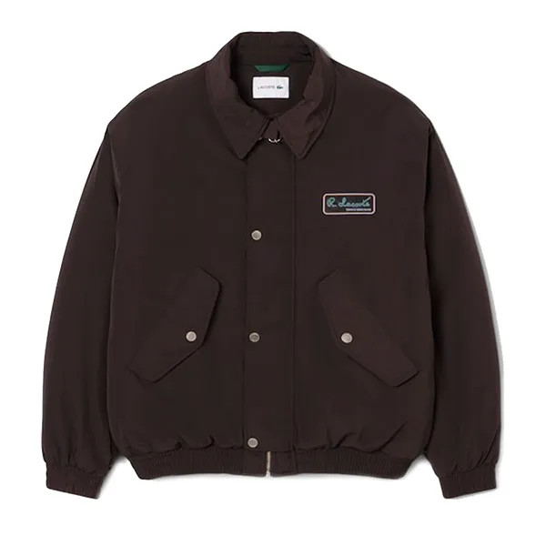 Áo Khoác Nam Lacoste Water-Repellent Aviator Badge Jacket BH5167 - SKB Màu Nâu Size 48