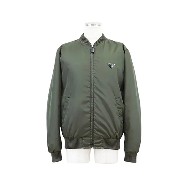 Áo Khoác Nam Prada Prada Triangle Logo Bomber Single In Dark Green - SGA038 1WQ8 F0334 Màu Xanh Green Size 48