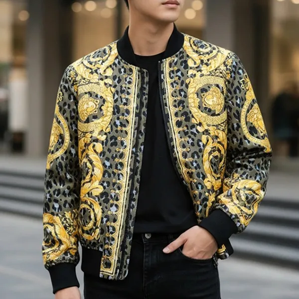 Áo Khoác Nam Versace Jacket 1012269 1A15952 5GB50 Màu Vàng Đen Size 50