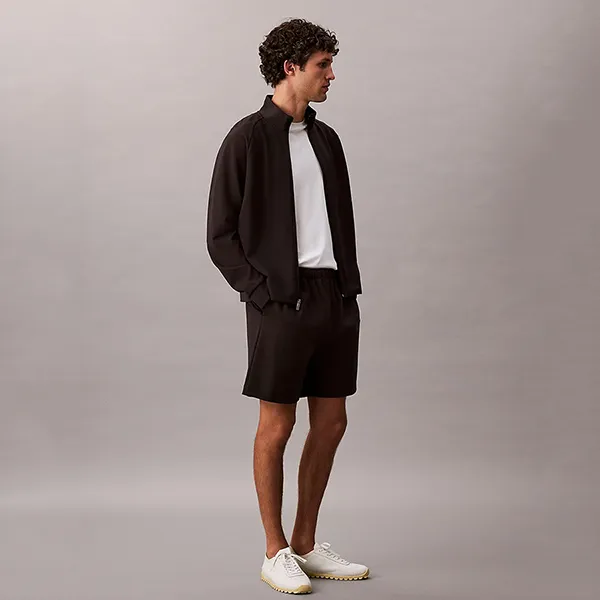 Áo Khoác Nỉ Nam Calvin Klein CK Ponte Tech Relaxed Track Jacket 4LC235G - 001 Màu Đen Size XS