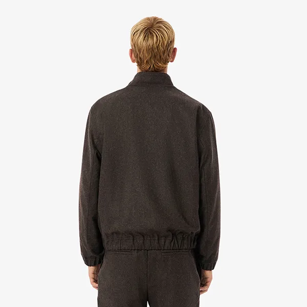 Áo Khoác Nỉ Nam Lacoste Men's Wool Harrington Jacket BH5526-ZCY Màu Nâu Đen Size 44