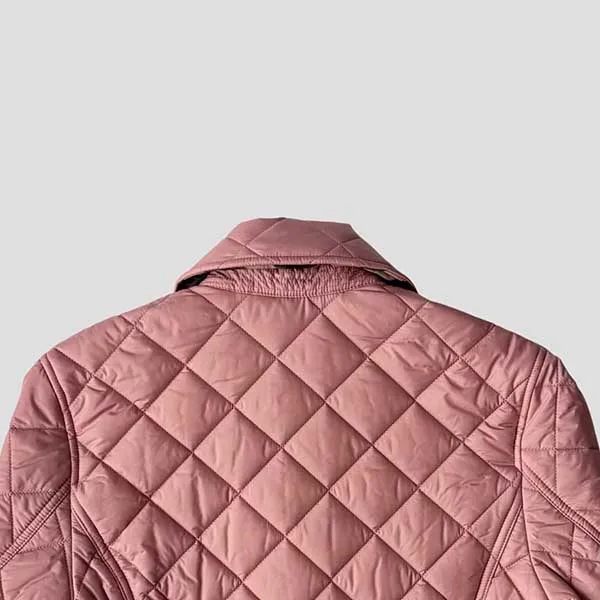 Áo Khoác Nữ Burberry Cowthorne Original Check Quilted Jacket Antique Rose 81114581 Màu Hồng Size XS