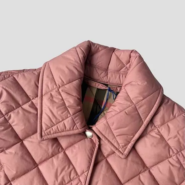 Áo Khoác Nữ Burberry Cowthorne Original Check Quilted Jacket Antique Rose 81114581 Màu Hồng Size XS