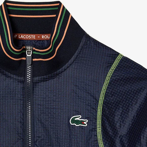 Áo Khoác Nữ Lacoste Roland Garros Edition Post-Match Cropped Jacket BF6373 00 ZWI Màu Xanh Navy Size 34