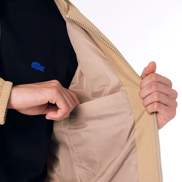 Áo Khoác Phao Nam Lacoste 2-Way Quilted Jacket BH017-02S Beige Màu Be Size 46