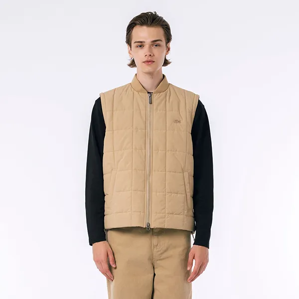 Áo Khoác Phao Nam Lacoste 2-Way Quilted Jacket BH017-02S Beige Màu Be Size 46