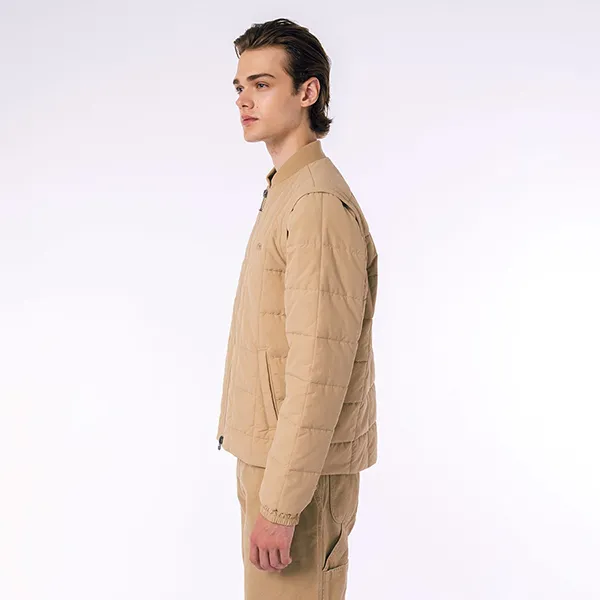 Áo Khoác Phao Nam Lacoste 2-Way Quilted Jacket BH017-02S Beige Màu Be Size 46