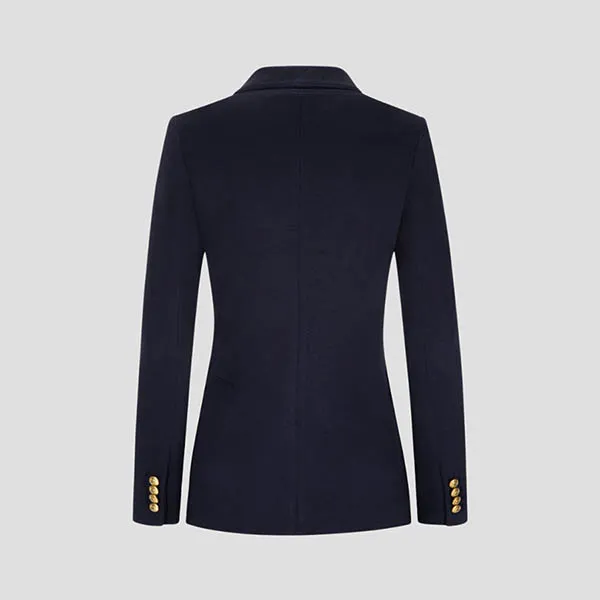 Áo Khoác Vest Nữ Ralph Lauren Navy Blue With Gold Embroidered Logo Blazer - 211857830001 Màu Xanh Navy Size 4