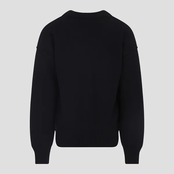 Áo Len Cardigan Nam Ami Paris Ami De Coeur V-Neck Black Heart Detail Wool UKC367018 009 Màu Đen Size XS