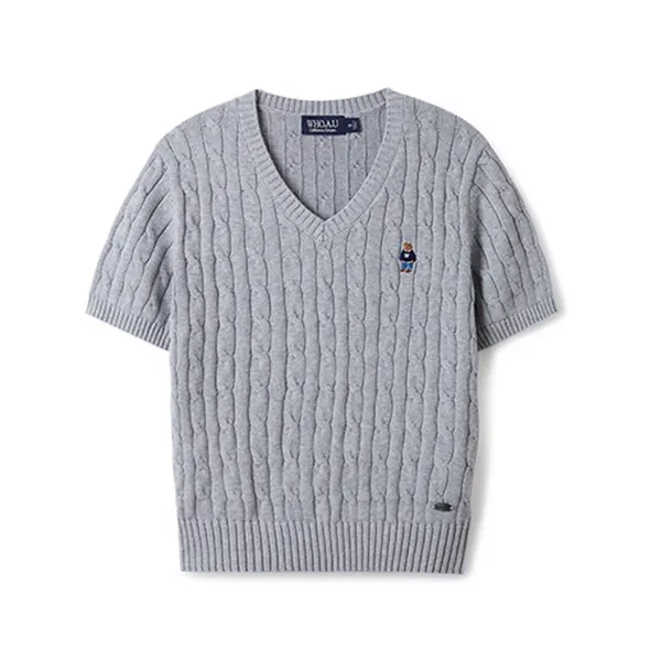 Áo Len Cộc Tay Nữ WHOAU Steve WHKAE2402F-GR Màu Xám