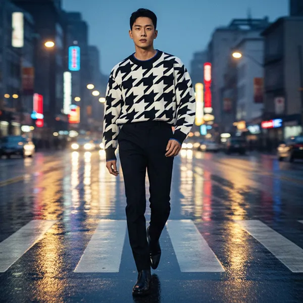 Áo Len Liu Jo Họa Tiết XF2AIJT030001065 Màu Đen Trắng Size S