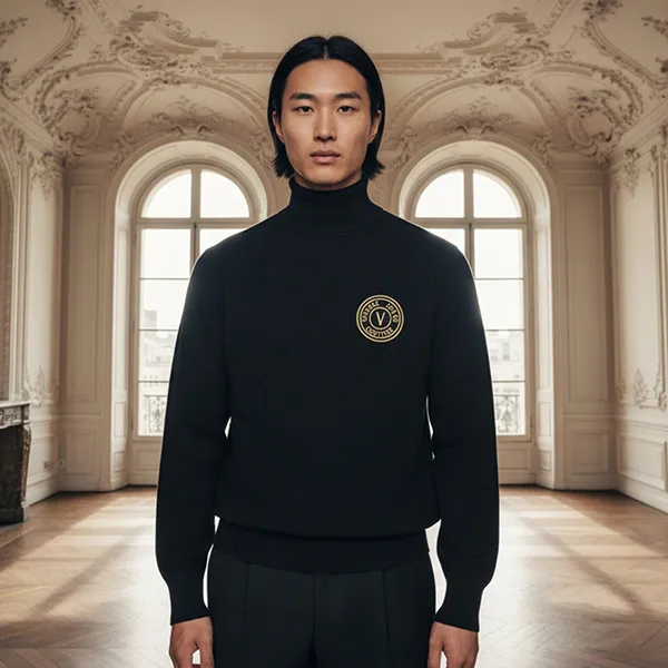 Áo Len Nam Versace 77GAFM07 CMH41 G89 Màu Đen Size S