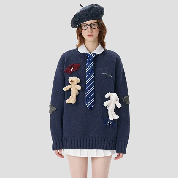 Áo Len Nữ 13 De Marzo Harry And Weasley Vintage Sweater In Navy - DE02016BLUES Màu Xanh Navy Size S