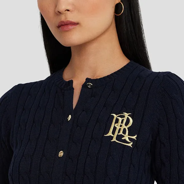 Áo Len Nữ Ralph Lauren Knit Cardigan Long-sleeve With Logo In Marine Blue - 200954917002 Màu Xanh Navy Size S