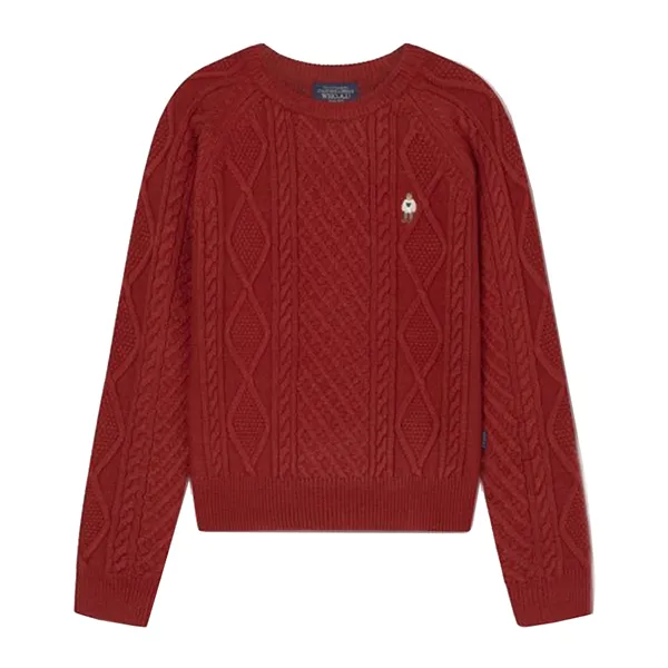 Áo Len Nữ WHOAU Steve Aran Cable Sweater(F)_WHKAF4T12F Màu Đỏ