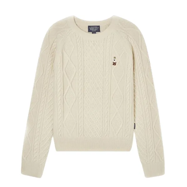 Áo Len Nữ WHOAU Steve Aran Cable Sweater(F)_WHKAF4T12F Màu Kem