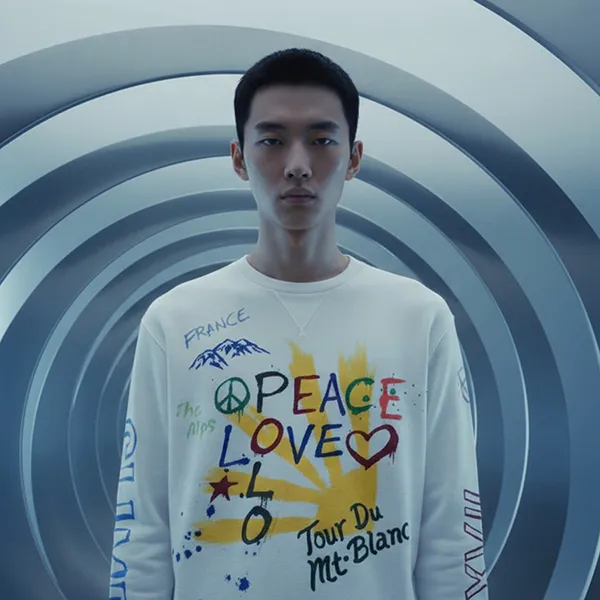 Áo Len Nam Ralph Lauren Peace Love Waffle Knit Crewneck White 710936377001 Màu Trắng Hoạ Tiết Size S