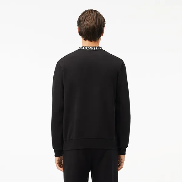 Áo Nỉ Nam Lacoste Logo Jacquard Crew Neck Sweatshirt SH7473 - 031 Màu Đen Size 3