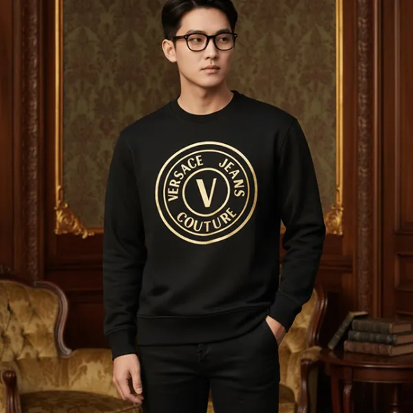 Áo Nỉ Sweater Nam Versace 77GAIT01 CF00T G89 Màu Đen Size XS