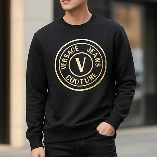 Áo Nỉ Sweater Nam Versace 77GAIT01 CF00T G89 Màu Đen Size XS