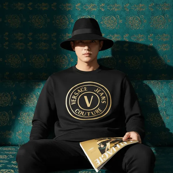 Áo Nỉ Sweater Nam Versace 77GAIT01 CF00T G89 Màu Đen Size XS