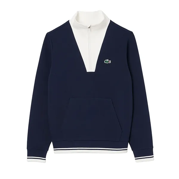 Áo Nỉ Nữ Lacoste Women's Tennis Heritage UV Protect Sweatshirt SF8634-51 HHW Màu Trắng - Xanh Size 34