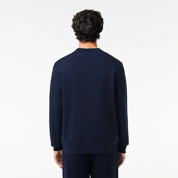 Áo Nỉ Sweater Nam Lacoste Fleece Crew Neck Sweatshirt Classic SH1281 166 Màu Xanh Navy Size 3