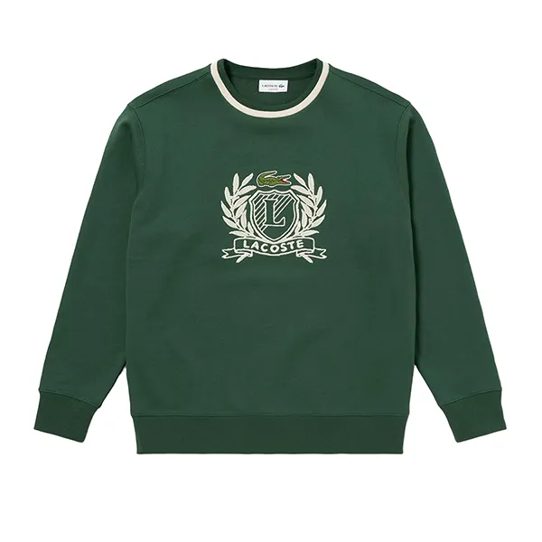 Áo Nỉ Sweater Nam Lacoste Hand Stitched French Graphic SH6424 - 132 Màu Xanh Lá Size 2