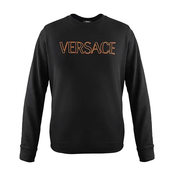 Áo Nỉ Sweater Nam Versace With Logo Printed Sweatshirt Crewneck 1011852 1A12063 2BX60 Màu Đen Size XS