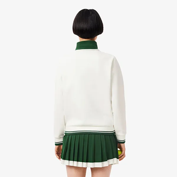 Áo Nỉ Sweater Nữ Lacoste Women's Tennis Heritage UV Protect Sweatshirt SF8634-51 X0N Màu Trắng Size 34