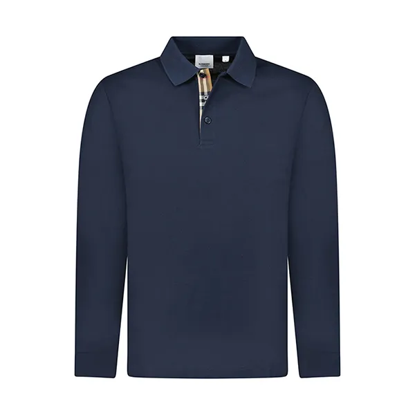 Áo Polo Dài Tay Nam Burberry Hartford Long Sleeve Check 80844041002 Màu Xanh Navy Size XS