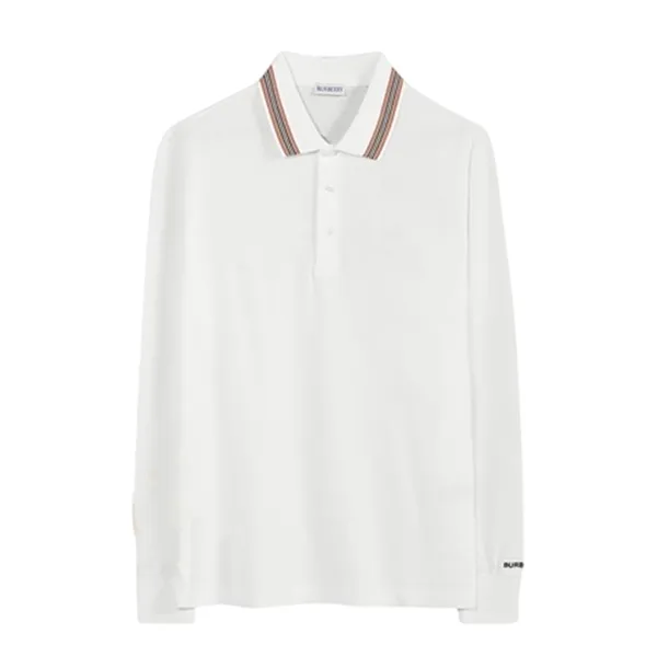 Áo Polo Dài Tay Nam Burberry LS Hartford ICS White 8111816 Màu Trắng Size M
